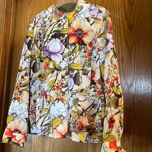 Chico's Purple and Orange Floral Blazer